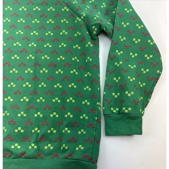 Nickelodeon TMNJ Cowabunga Christmas Sweatshirt Crewneck Pullover Green Womens L - Picture 9 of 10